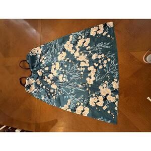 Floral Satin Slip Chemis with Spaghetti Straps